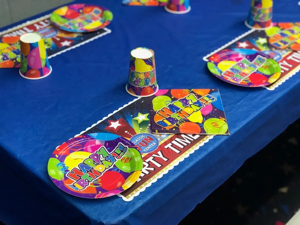 Kids enjoying a stress-free birthday party setup